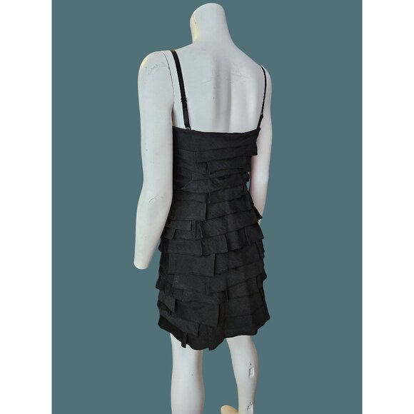 BCBGMAXAZRIA Brandie Tiered Ruffle Mini Front Zip Dress Women Size 4 - Picture 4 of 10